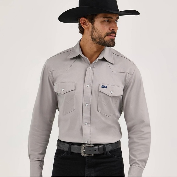 Wrangler western Men's Gray Western Shirt size M - Picture 1 of 12